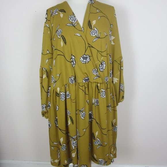 Eloquii Elements Mini Babydoll V-Neck Stretch Knit Pullover Dress 26/28 - Picture 1 of 4